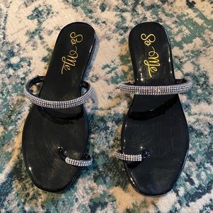 Rhinestone strap sandal